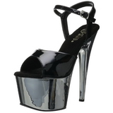 Noir 18 cm ADORE-709 Chrome Plateforme Talons Hauts