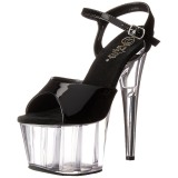 Noir 18 cm ADORE-709 Plexi Plateforme Haut Talon