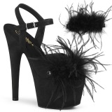 Noir 18 cm ADORE-709F sandales  talons hauts et plumes pole dance