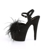 Noir 18 cm ADORE-709F sandales  talons hauts et plumes pole dance