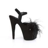 Noir 18 cm ADORE-709F sandales  talons hauts et plumes pole dance