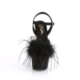 Noir 18 cm ADORE-709F sandales  talons hauts et plumes pole dance