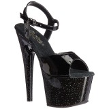 Noir 18 cm ADORE-709MG etincelle talons avec plateforme