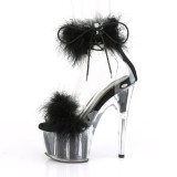 Noir 18 cm ADORE-724F sandales  talons hauts et plumes pole dance