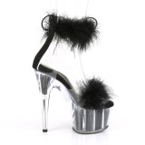 Noir 18 cm ADORE-724F sandales  talons hauts et plumes pole dance