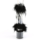 Noir 18 cm ADORE-724F sandales  talons hauts et plumes pole dance