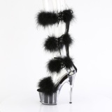 Noir 18 cm ADORE-728F sandales  talons hauts et plumes pole dance