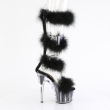 Noir 18 cm ADORE-728F sandales  talons hauts et plumes pole dance