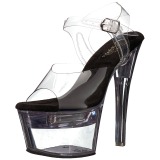 Noir 18 cm FLASHDANCE-708 sandales LED ampoule pour stripteaseuse