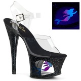 Noir 18 cm MOON-708MER Neon talons avec plateforme