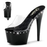 Noir 18 cm Pleaser ADORE-701LS Mules Talons Hauts