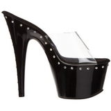 Noir 18 cm Pleaser ADORE-701LS Mules Talons Hauts