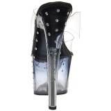 Noir 18 cm STARDUST-702T Pierre strass plateforme mules femme