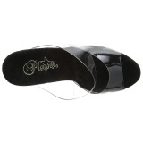 Noir 18 cm STARDUST-702T Pierre strass plateforme mules femme