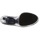 Noir 18 cm STARDUST-702T Pierre strass plateforme mules femme