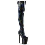 Noir 20 cm FLAMINGO-3000HWR Hologramme bottes overknee plateforme de pole dance