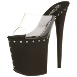 Noir 20 cm FLAMINGO-801ABLS Pierre strass plateforme mules femme
