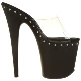 Noir 20 cm FLAMINGO-801ABLS Pierre strass plateforme mules femme