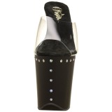 Noir 20 cm FLAMINGO-801ABLS Pierre strass plateforme mules femme