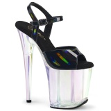 Noir 20 cm FLAMINGO-809HT Hologramme talons avec plateforme