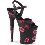 Noir 20 cm FLAMINGO-809KISSES talons hauts pleaser plateforme