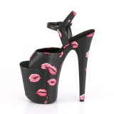 Noir 20 cm FLAMINGO-809KISSES talons hauts pleaser plateforme