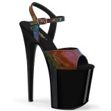 Noir 20 cm FLAMINGO-809RBDT Hologramme talons avec plateforme