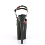 Noir 20 cm FLAMINGO-809RBDT Hologramme talons avec plateforme