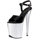 Noir 20 cm Pleaser FLAMINGO-809 Talons Hauts Chrome Plateforme