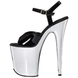 Noir 20 cm Pleaser FLAMINGO-809 Talons Hauts Chrome Plateforme