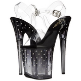 Noir 20 cm STARDUST-808T Plateforme Sandales Hauts Talons