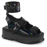 Noir 5 cm Demonia SLACKER-15B sandales plateforme lolita emo