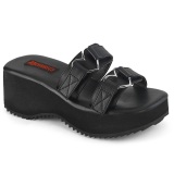 Noir 6,5 cm DEMONIA FLIP-12 mules plateforme de emo gothic
