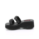 Noir 6,5 cm DEMONIA FLIP-12 mules plateforme de emo gothic