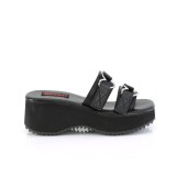 Noir 6,5 cm DEMONIA FLIP-12 mules plateforme de emo gothic