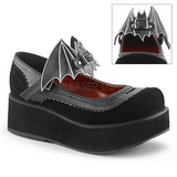 Noir 6 cm DemoniaCult SPRITE-09 chaussures plateforme gothique