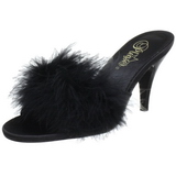 Noir 8 cm AMOUR-03 plumes de marabout Mules Chaussures