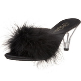 Noir 8 cm BELLE-301F plumes de marabout Mules Chaussures