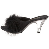Noir 8 cm BELLE-301F plumes de marabout Mules Chaussures