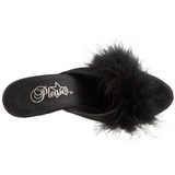 Noir 8 cm BELLE-301F plumes de marabout Mules Chaussures