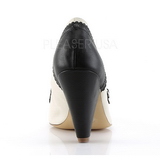 Noir 9,5 cm retro vintage POPPY-18 Pinup escarpins femmes à talons bas
