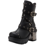 Noir 9 cm SINISTER-201 bottines lolita gothique semelles paisses