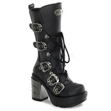Noir 9 cm SINISTER-203 plateformes bottes  boucles pour femmes
