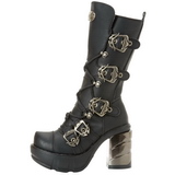 Noir 9 cm SINISTER-203 plateformes bottes  boucles pour femmes