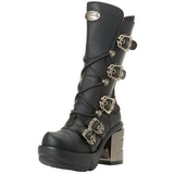 Noir 9 cm SINISTER-203 plateformes bottes  boucles pour femmes