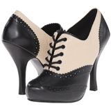 Noir Beige 11,5 cm retro vintage CUTIEPIE-14 Oxford escarpins  talons hauts