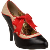 Noir Beige 11,5 cm rockabilly TEMPT-27 Chaussures pour femmes a talon