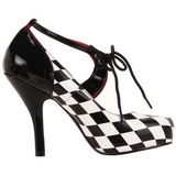 Noir Blanc 10,5 cm HARLEQUIN-03 Chaussures pour femmes a talon