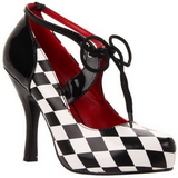 Noir Blanc 10,5 cm HARLEQUIN-03 Chaussures pour femmes a talon