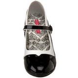 Noir Blanc 11,5 cm rockabilly TEMPT-07 Chaussures pour femmes a talon